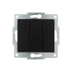 KARINA Выключатель тройной чёрный бархат (10шт/120шт)