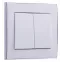 RAIN Выключатель 2-ой белый с боковой вставкой хром