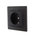 MIRA Розетка с/з керамика чёрный бархат со вставкой (10шт/120шт)