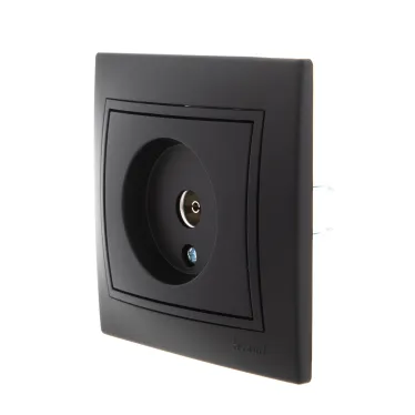 MIRA Розетка ТВ оконечная чёрный бархат со вставкой (10шт/120шт)