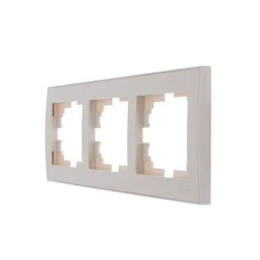 Рамка RAIN 3-ая горизонтальная крем с боковой вставкой