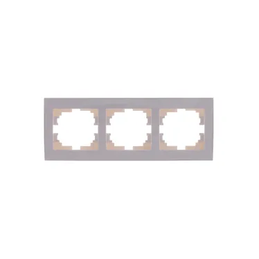 Рамка RAIN тройная горизонтальная белая с боковой вставкой