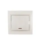 Выключатель одноклавишный, с индикатором, жемчужно-перламутровый