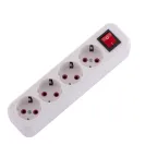 Колодка удлинителя 4 поста с заземлением с выключателем