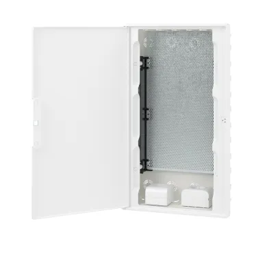 Щиток 36 мод встраиваемый слаботочный FRAME, белый, с белой дверцей, с монтажной платой, в комплекте с 2 розетками Viva (арт. 45005) и 2 коробками PDD (арт. 10033)