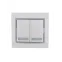 MIRA Выключатель двухклавишный белый с серой вставкой