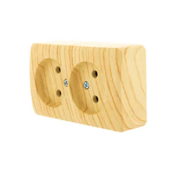 VIOLA Розетка двойная б/з закрытый корпус керамика белёный дуб (12шт/144шт)