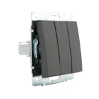 Выключатель RAIN тройной черный графит матовый механизм