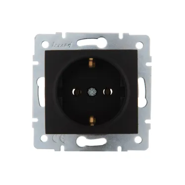 KARINA Розетка с/з ПБТ чёрный бархат (10шт/120шт)