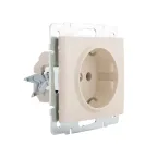 Розетка RAIN с заземлением керамика крем механизм