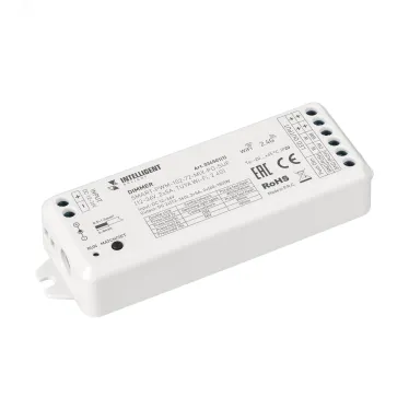 Диммер INTELLIGENT ARLIGHT SMART-PWM-102-72-MIX-PD-SUF 12-36V, 2x5A, TUYA Wi-Fi, 2.4G, IP20, пластик, 5 лет