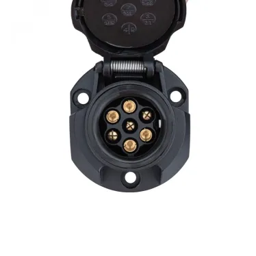 Розетка фаркопа (для прицепа) 12В, 7 контактов, пластик