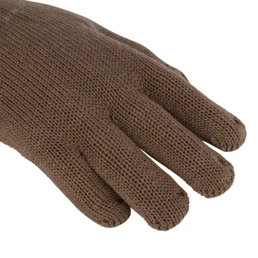 Перчатки трикотажные, акрил, двойные,цвет: коричневый, двойная манжета,