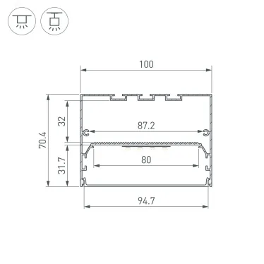 Профиль POWER-W100H70-2000 BLACK Алюминий
