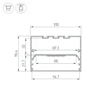Профиль POWER-W100H70-2000 ANOD Алюминий