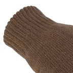 Перчатки трикотажные, акрил, двойные,цвет: коричневый, двойная манжета,