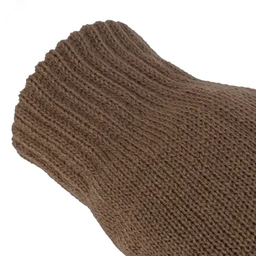 Перчатки трикотажные, акрил, двойные,цвет: коричневый, двойная манжета,