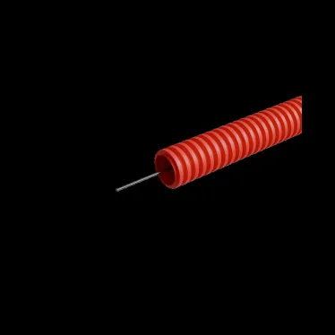 Труба гофрированная ПНД лёгкая D50 мм с зондом трудногорючая безгалогенная (HFFRLS), (уп. 15 м) | KM-FRTG-50 | КМ - профиль