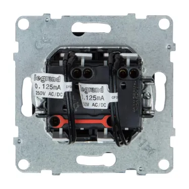 SUNO Выключатель двухклавишный 10АХ 250В с подсветкой/индикацией. Безвинтовые зажимы. Цвет "Антрацит" | 721415 | Legrand