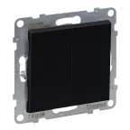 SUNO Переключатель двухклавишный 10А 250В. Безвинтовые зажимы. Цвет "Антрацит" | 721408 | Legrand