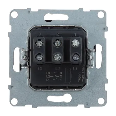 SUNO Выключатель трехклавишный 20АХ 250В. Винтовые зажимы. Цвет "Антрацит" | 721403 | Legrand