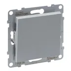 SUNO Выключатель без фиксации (кнопка) 6А 250В. Безвинтовые зажимы. Цвет "Алюминий" | 721309 | Legrand