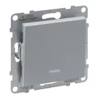 SUNO Переключатель 10АХ 250В с подсветкой. Безвинтовые зажимы. Цвет "Алюминий" | 721316 | Legrand