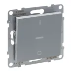 SUNO Выключатель двухполюсный 16АХ 250В с индикацией. Винтовые зажимы. Цвет "Алюминий" | 721312 | Legrand