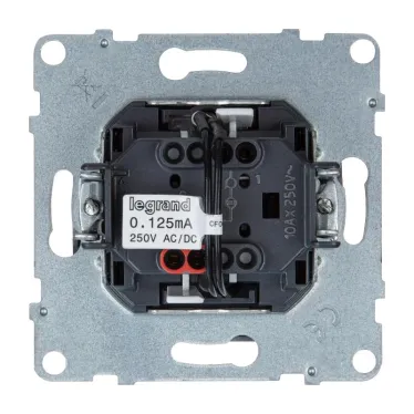 SUNO Выключатель 10АХ 250В с подсветкой/индикацией. Безвинтовые зажимы. Цвет "Алюминий" | 721311 | Legrand