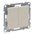 SUNO Выключатель без фиксации (кнопка) 2-клавишный 6А 250В. Безвинтовые зажимы. Цвет "Слоновая кость" | 721217 | Legrand