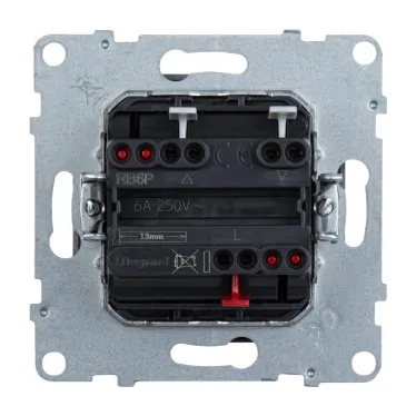 SUNO Переключатель кнопочный для жалюзи и рольставней 6А 250В. Безвинтовые зажимы. Цвет "Алюминий" | 721338 | Legrand