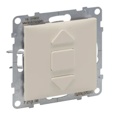 SUNO Переключатель кнопочный для жалюзи и рольставней 6А 250В. Безвинтовые зажимы. Цвет "Слоновая кость" | 721238 | Legrand
