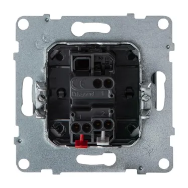 SUNO Выключатель кнопочный 6А 250В со шнуром. Безвинтовые зажимы. Цвет "Алюминий" | 721300 | Legrand