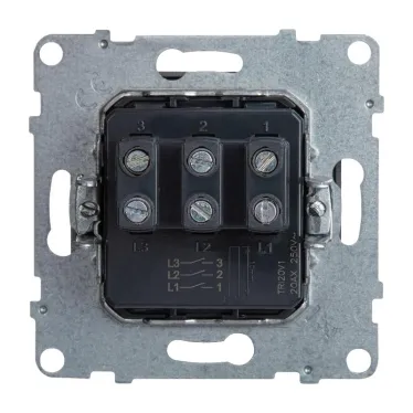 SUNO Выключатель трехклавишный 20АХ 250В. Винтовые зажимы. Цвет "Алюминий" | 721303 | Legrand