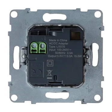 SUNO Зарядное устройство USB 2 выхода Тип А - Тип С Цвет "Алюминий" | 721330 | Legrand