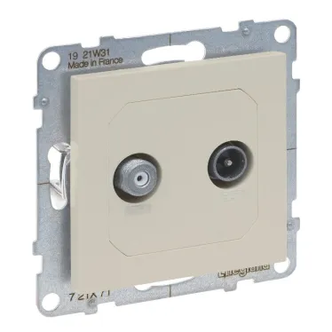 SUNO Розетка TV-SAT двухкабельная. Цвет "Слоновая кость" | 721271 | Legrand