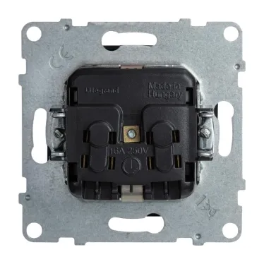SUNO Силовая розетка 2К+З 16А 250В с защитными шторками. Винтовые зажимы. Цвет "Антрацит" | 721424 | Legrand
