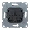 SUNO Силовая розетка 2К 16А 250В. Винтовые зажимы. Цвет "Алюминий" | 721333 | Legrand