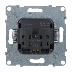 SUNO Силовая розетка 2К 16А 250В. Винтовые зажимы. Цвет "Алюминий" | 721333 | Legrand