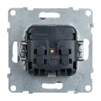 SUNO Силовая розетка 2К+З 16А 250В с защитными шторками. Винтовые зажимы. Цвет "Алюминий" | 721324 | Legrand