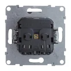 SUNO Силовая розетка 2К+З 16А 250В с защитными шторками.Безвинтовые зажимы. Цвет "Алюминий" | 721320 | Legrand