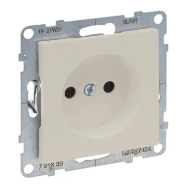 SUNO Силовая розетка 2К 16А 250В. Винтовые зажимы. Цвет "Слоновая кость" | 721233 | Legrand