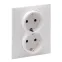 SUNO Силовая розетка двойная 2х2К+З 16А 250В. С защитными шторками. Безвинтовые зажимы Цвет "Белый" | 721126 | Legrand