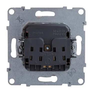 SUNO Силовая розетка 2К 16А 250В. Винтовые зажимы. Цвет "Белый" | 721133 | Legrand