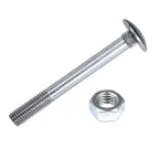                  Болт DIN603 мебельный оцинк. М8х80 с гайкой (2 шт) - пакет  | 108772 | Tech-KREP
               