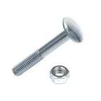 Болт DIN603 мебельный оцинк. М8х30 с гайкой (6 шт) - пакет  | 108767 | Tech-KREP