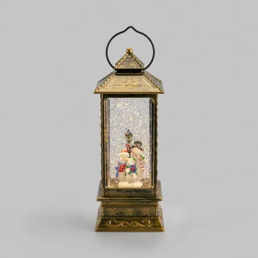 Декоративный фонарь с эффектом снегопада и подсветкой Семья снеговиков | 501-191 | NEON-NIGHT