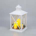 Фонарь декоративный с тремя свечами, белый корпус, 24х24х40см, теплый белый | 513-071 | NEON-NIGHT