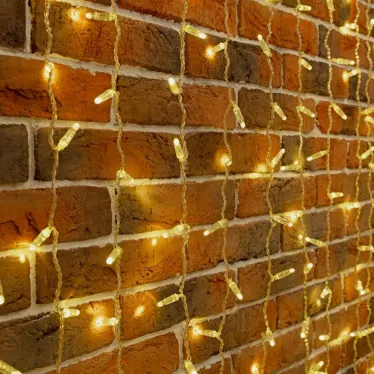 Гирлянда Занавес 2х9м 1200 LED ТЕПЛЫЙ БЕЛЫЙ прозрачный ПВХ IP65 эффект мерцания 230В | 235-696 | NEON-NIGHT