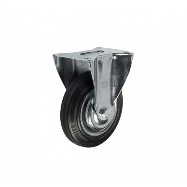 Колесо промышл. неповорот. стал.обод с  резин шиной и роликоподшип., площадка, D100  - накл. Tech | 151212 | Tech-KREP